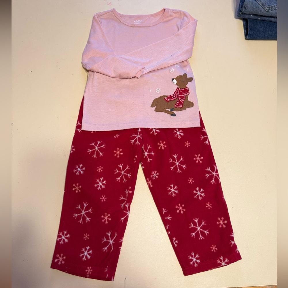 Pink and Red Snowflake Pajama Set